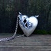 Dark Sea Sutured Heart Necklace Sterling Silver No.5 Ready to Ship