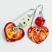 Recycled Bottle Cap Heart Charm earrings