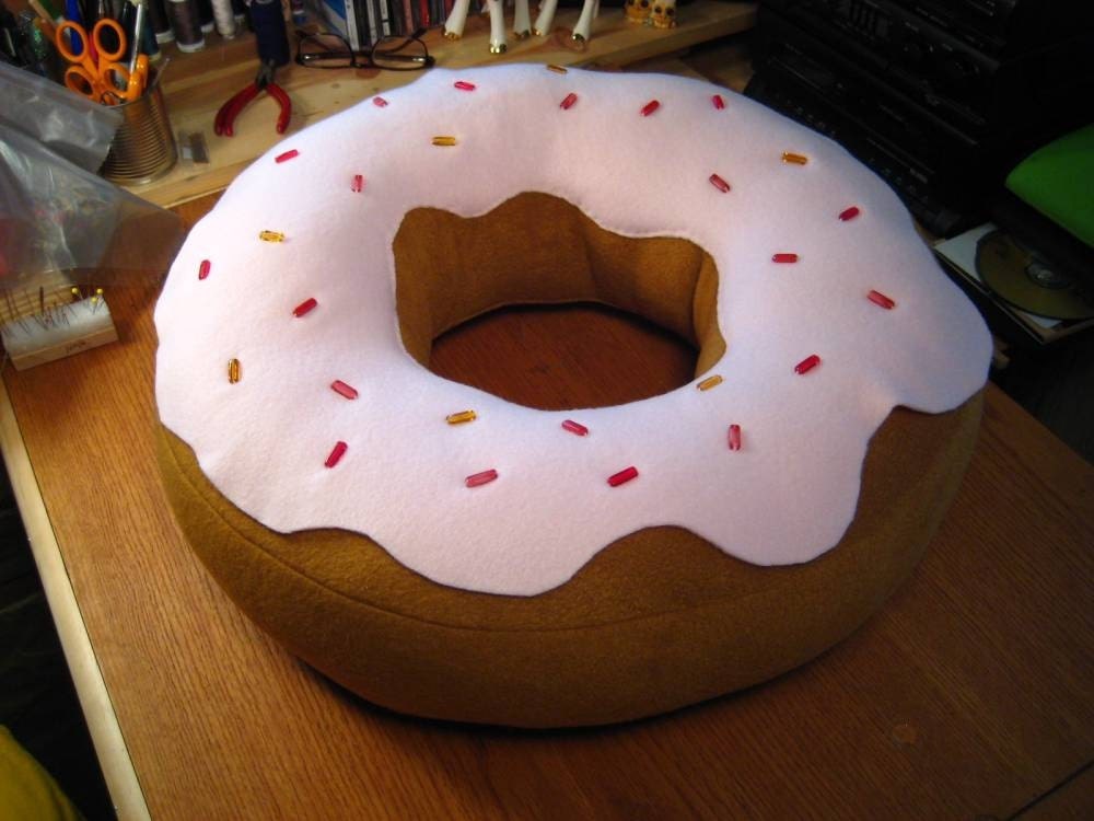 plush donut pillow