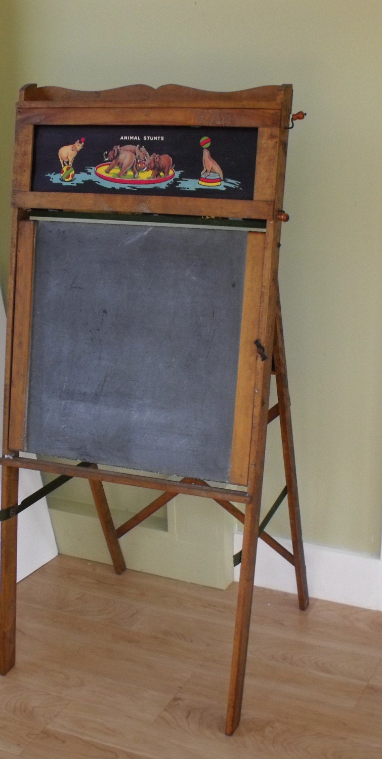 Antique Easel Chalkboard Desk