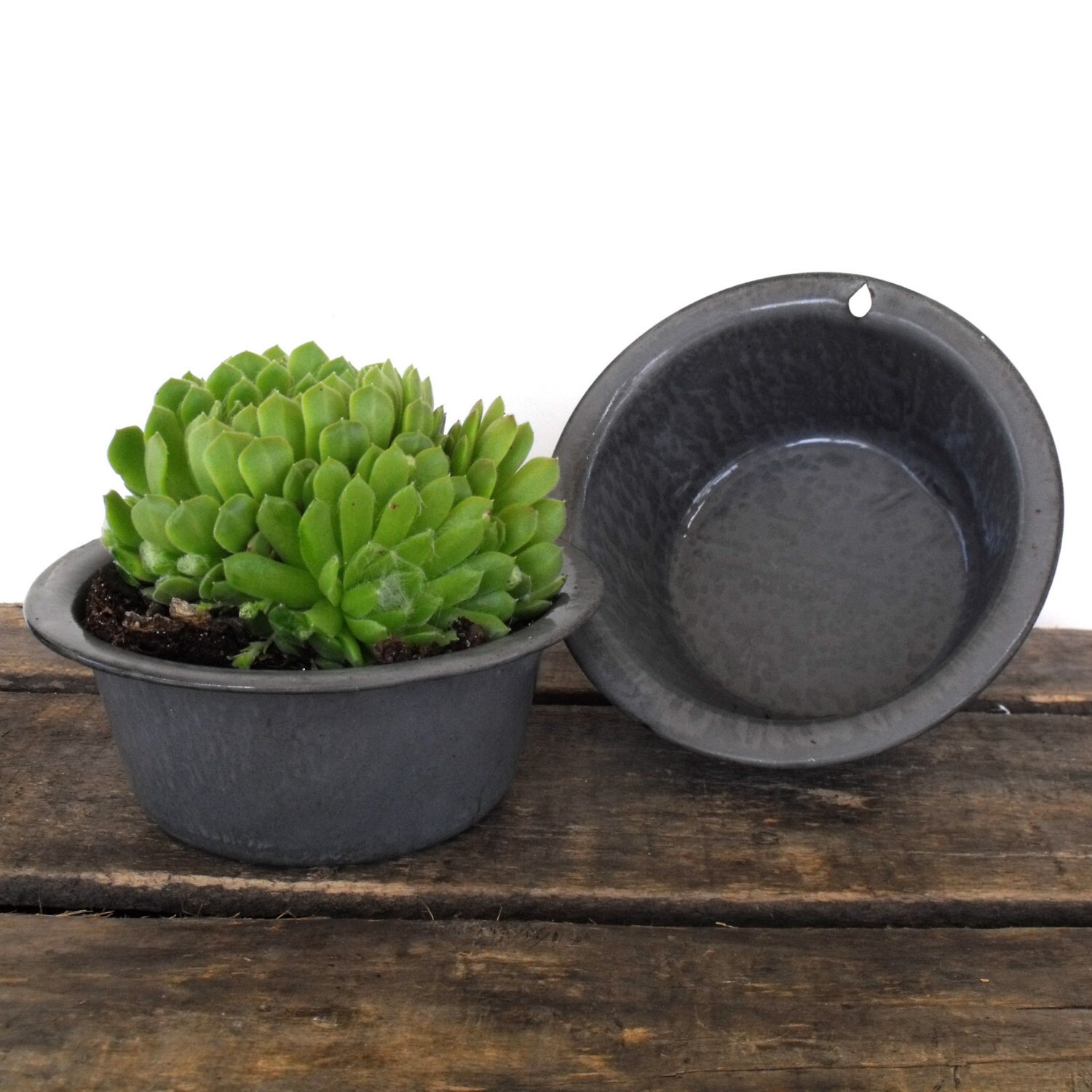 Vintage Granite Ware Bowls Set of 2