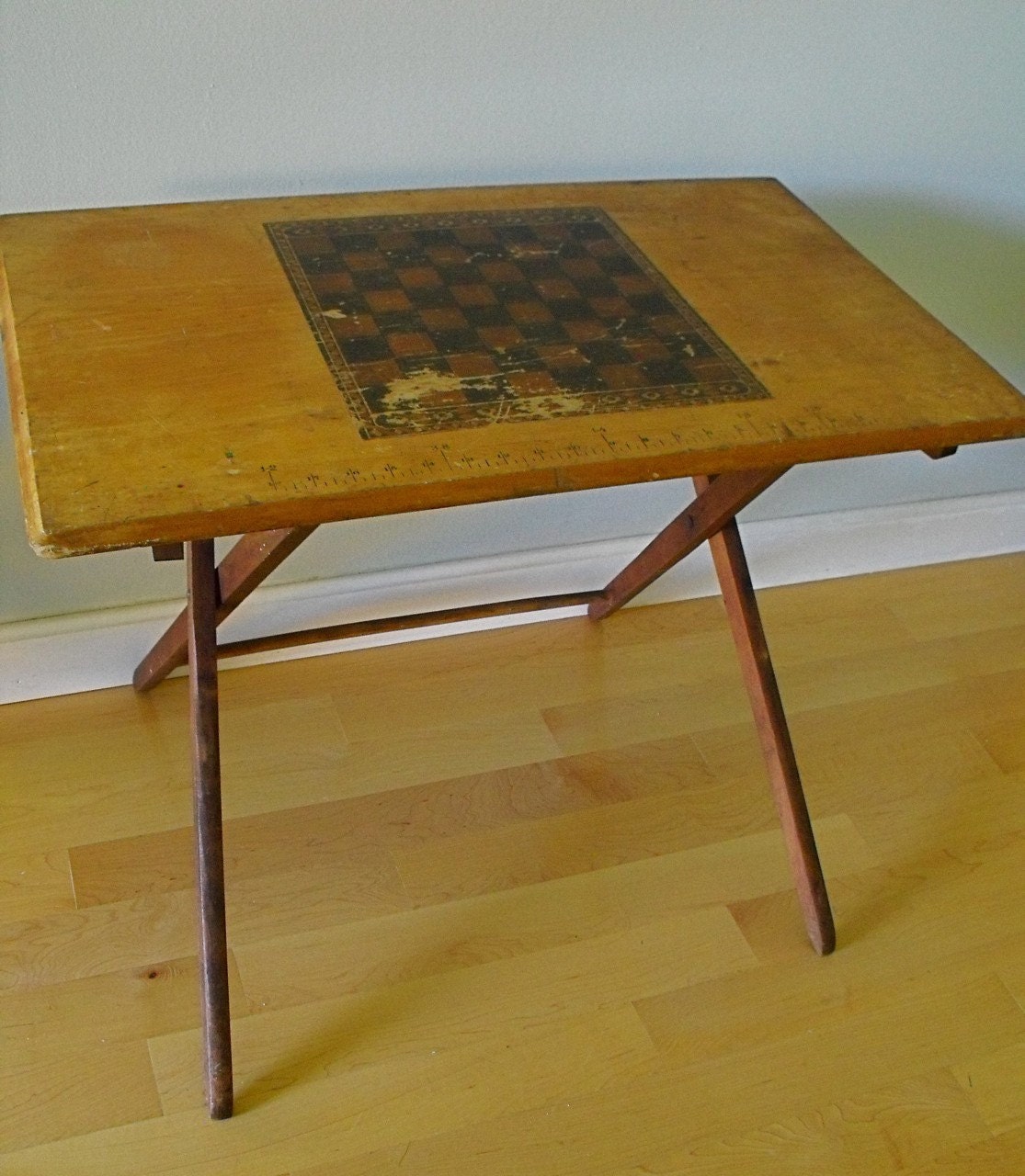 Antique Wood Folding Sewing Table