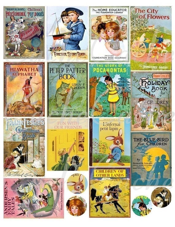 Children's Books Covers 3 Digital Collage Sheet by by cachecache