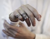 Elvish Twine - stacking ring, dark silver twig ring - RedSofa jewelry