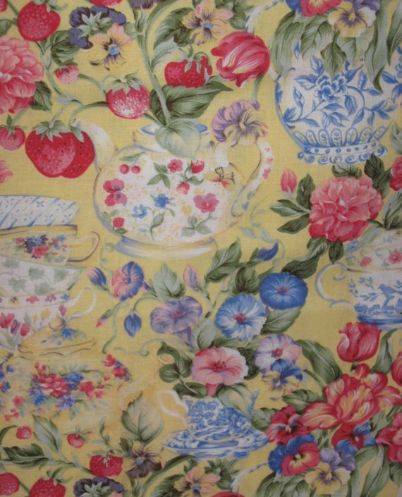 Items similar to 1 yard Northcott High Tea for Two Fabric on Etsy