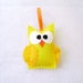 Felt Holiday Ornament - Ignatius the Yellow Owl