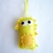 Felt Holiday Ornament - Vernon the Yellow Spiky Monster