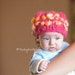 KNITTING KIT - Baby Girl Hat Chunky Newborn Toddler Photo Prop Sweet Dreams in Hot Pink and Mango original designer