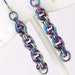 Rainbow Niobium Chainmaille Earrings - Double Spiral Weave