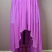 Designer Clearance Sale) Silk High/Low Hem Skirt With Center Slit