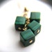 Dark Green Earrings . Malachite Earrings . Natural Gemstone Cluster Earrings . Science Jewelry . 14k Gold Cluster Earrings - Green Acres