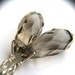 Smoky Quartz Earrings . Very Long Dangle Earrings . Sterling Silver Wire Wrap Cystal Teardrop Earrings . Extra Long Earrings - Ava Gardner