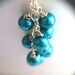 RESERVED Turquoise Pearl Cluster Earrings . Turquoise Bridesmaid Jewelry . Turquoise Freshwater Pearl Earrings . Sea Green Earrings - Doll
