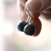 Natural Blue Sodalite Round Dangle Earrings . Smooth Gemstone . Sterling Silver . Earthy Fashion - Cascada Collection . Orb Series