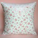 Nursery Pillow Cover with Pink Roses 12" x 12"