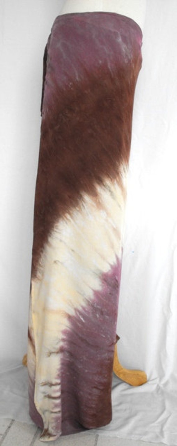 Tie Dye Rayon Wrap Pants In Chocolate Vanilla Raspberry 4390