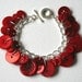 Scarlet Red Button Charm Bracelet