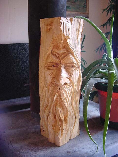 Watcher Fire WOOD SPIRIT Chainsaw Carved Wizard The Bear Guy