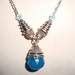 Necklace Silver and Faceted Pear Drop 18 Inch Hand Made