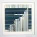 Thread Wrapped Framed Art Piece in Deep Sea Greens and Light Sage/Blue