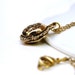 Small burger Necklace charm 3D gold plated pewter  on a delicate gold plated chain