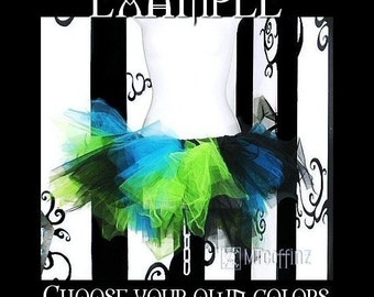 Custom colors, YOU choose from 20 colors. Tattered Trashy ADULT tutu size Small MTCoffinz