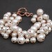 Pearl Bridal Jewelry, Blush Pearl Cluster Bracelet, Bridesmaid Bracelet, Bridal Party, Custom Colors, Soft Pink Pearl Bracelet
