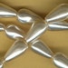 vintage glass pearls teardrop shaped glass pearls teardrop shape, 8mm x 14mm, one dozen