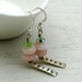 Pink Opal Beaded Earrings / Pink Gemstone Dangle Earrings / Support / Awareness / Friendship / Fellowship