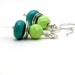 Turquoise Sterling Silver Mod Earrings - Topper: Fresh Spring Bright