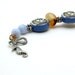 Blue Mermaids Carnelian Sterling Silver Bracelet - 4 Mermaids and a Seahorse / Shore Beach Seaside