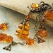 Beehive Necklace Bee Hive Necklace Honey Bee Necklace Long Topaz Flower Necklace Amber Necklace Orange Necklace Woodland Necklace Brass