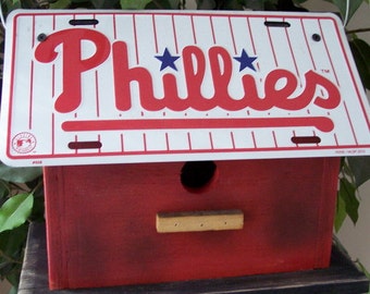 Philadelphia Phillies Baseball License Plate Birdhouse Primitive MLB