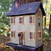 Primitive Folk Art Birdhouse Sage Green Mustard Rustic Country