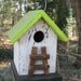 Chickadee Wren Songbirds Primitive White Kiwi Green Black Tobacco Lath Ladder Birdhouse New For 2012