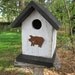 Primitive Birdhouse White Black Roof and Base with Rusty Pig New Item