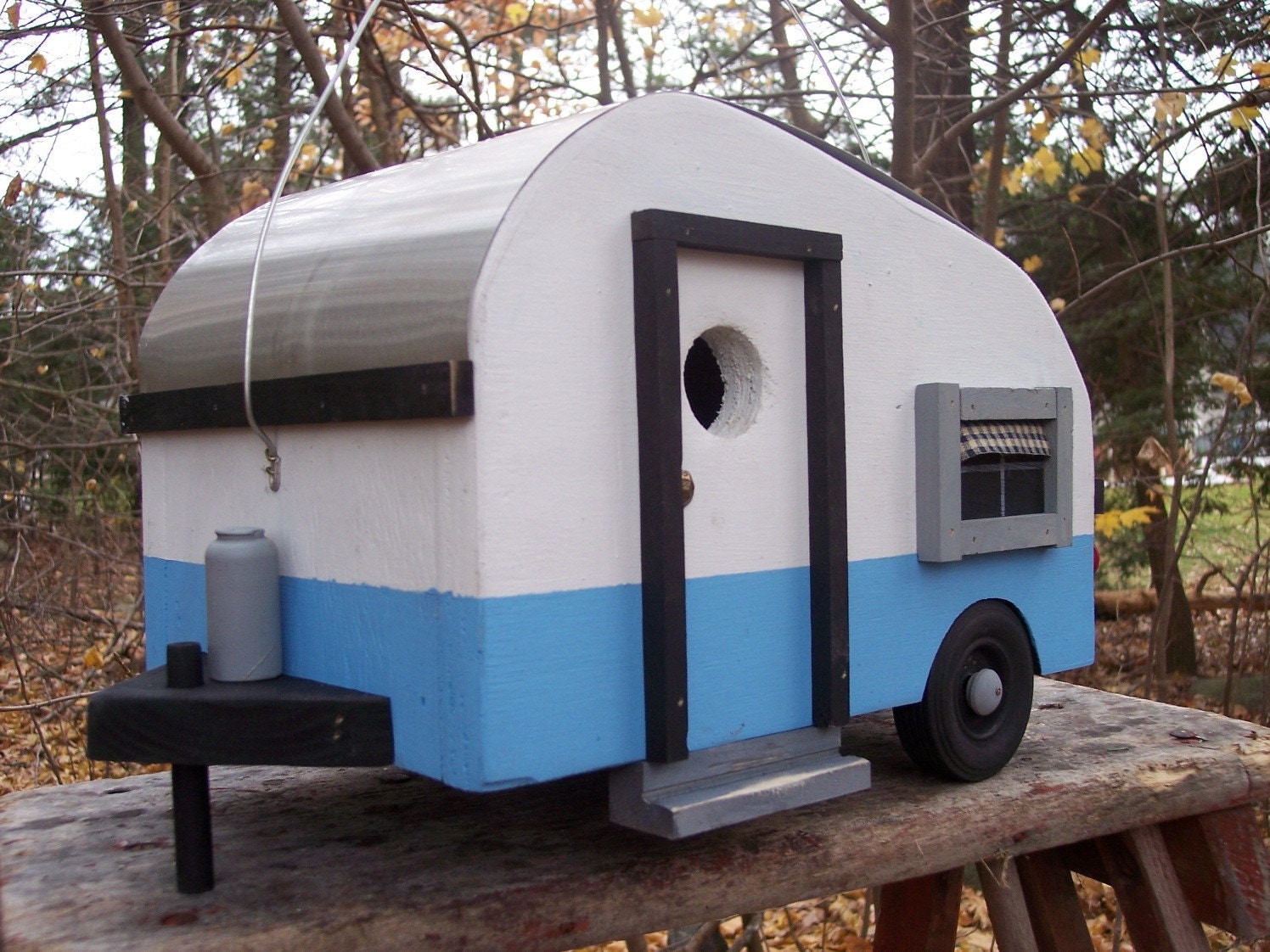 Primitive Birdhouse Folk Art Camper Motor Home Old Fashioned