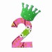 Birthday Number And Crown... Fabric Iron On Appliques...You Choose Your Own Birthday Number...One Dollar Appliques