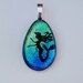 Mermaid Necklace Pendant - Blue Green Mermaid Dichroic Fused Glass Necklace Pendant - Little Mermaid - free shipping