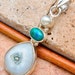 Ocean Jasper - Chrysocolla - Pearl Pendant - Authentic - Gemstone Jewelry - Free Shipping