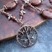 Tree of Life necklace brown stone necklace Bohemian Jewelry Copper Jewelry