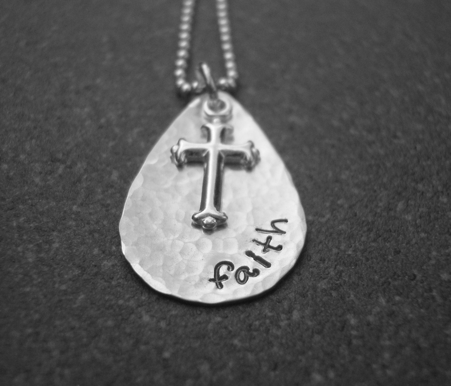 Faith Necklace Sterling Cross Charm by klacustomcreations on Etsy