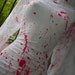 halloween zombie bride texas CHAINSAW MASSACRE white LACE wedding wiggle dress 34 - 38 inch bust