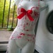 zombie bride wedding suspenders BLOOD SPLATTERED white lace suspender belt bridal halloween costume 41 - 43 inch hip