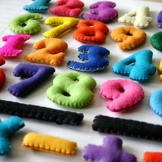 Magnetic Math Set Stuffed Felt Numbers Magnet Set