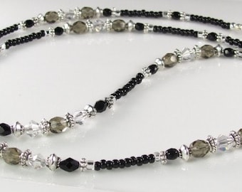 Black Beauty Eyeglasses Chain glass beaded eyeglass leash gifts for her