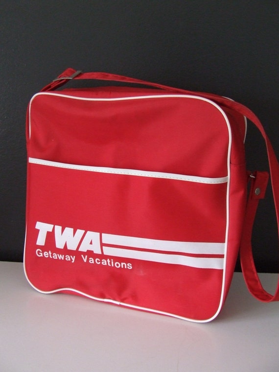 RED Vintage TWA Airlines Travel Bag by StilettoGirlVintage on Etsy