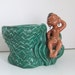 Vintage Gilner Pottery Happy Cannibals Native Topless Female Pixie Planter Kitsch Green
