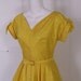 1960s Bright Yellow White Polka Dot Party Dress Small Petite Circle Skirt