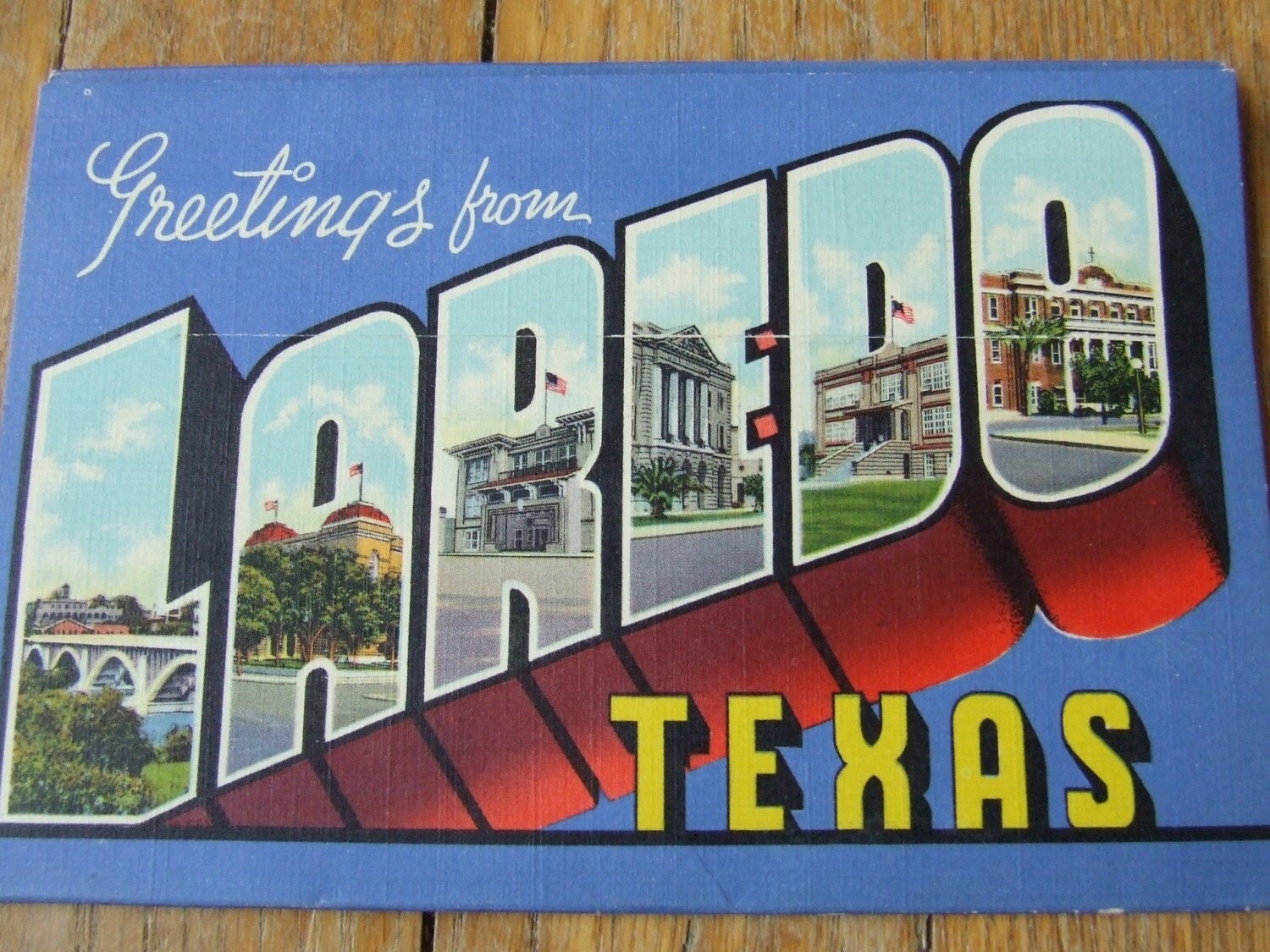 Souvenir postcard photo set greetings from Laredo Texas